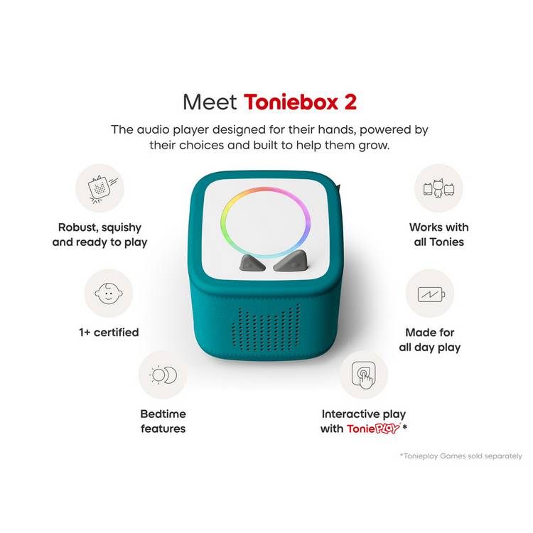 Tonies Teal Toniebox2 starter set with Creative Tonie, UK version