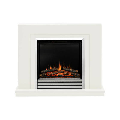 Argos Be Modern Colby Electric Fireplace Suite Soft White with Chrome Trim 1-2kW- Buy online at McGrocer