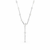 Swarovski rhodium-plated crystal pearl Y necklace 38cm - British product