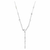 Swarovski rhodium-plated crystal pearl Y necklace 38cm - British product