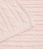 Ralph Lauren cotton cable-knit baby blanket with Polo Pony, UK version