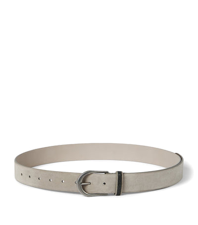Harrods Brunello Cucinelli Suede Monili-Beaded Belt- Buy online at McGrocer