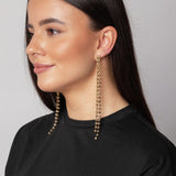 Freedom yellow gold cupchain drop earrings - British product