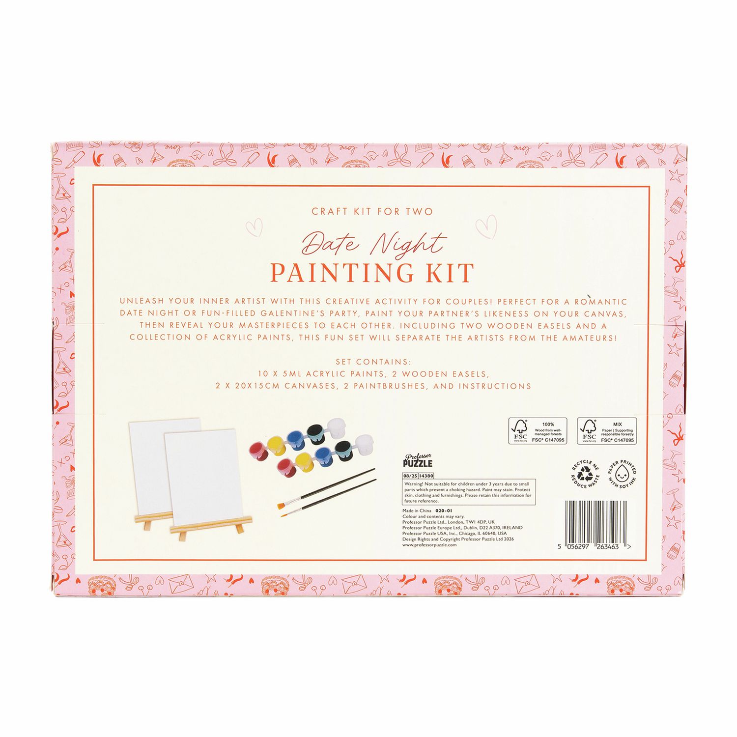 Professor Puzzle date night painting kit, UK version
