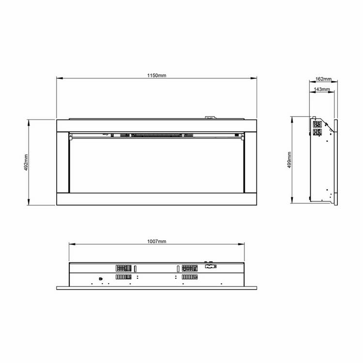 Be Modern Avella Grande wall hung electric fire, imported from the UK
