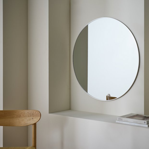 Habitat silver round wall mirror 80x80cm, UK version