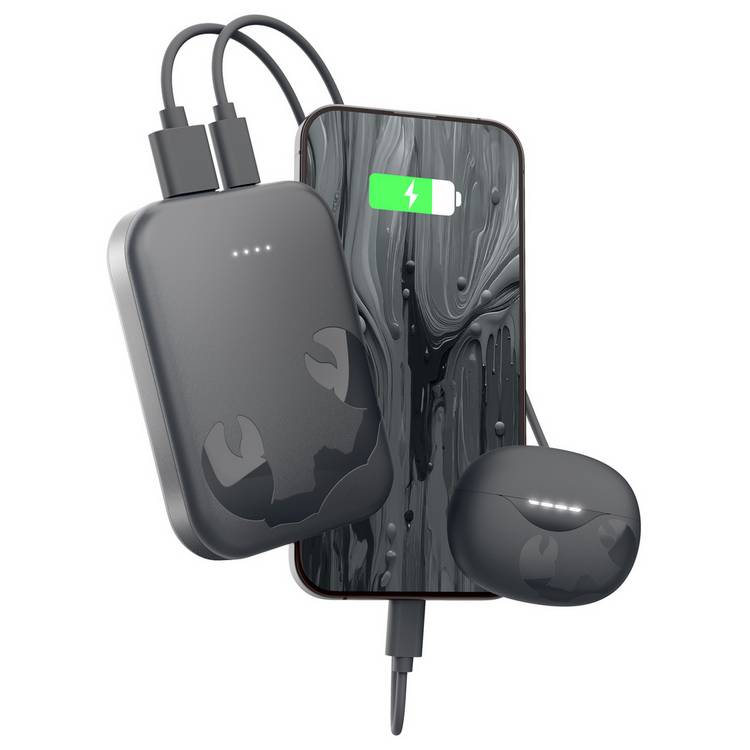 Fresh 'n Rebel power bank grey 10000mAh, imported from the UK