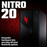 Acer Nitro N20 gaming desktop PC bundle with 24-inch monitor - British product