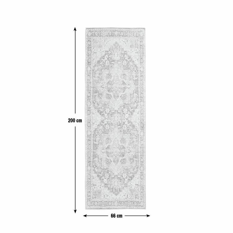 Habitat grey vintage effect flatweave runner 66x200cm (British brand)