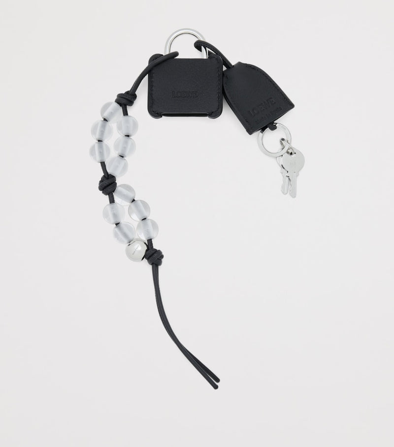 LOEWE Amazona padlock bag charm calfskin stainless steel, UK version