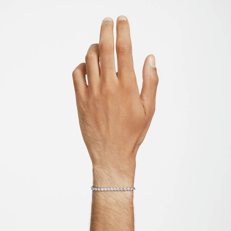Swarovski tennis bracelet rhodium plated crystal 16.5cm (British brand)