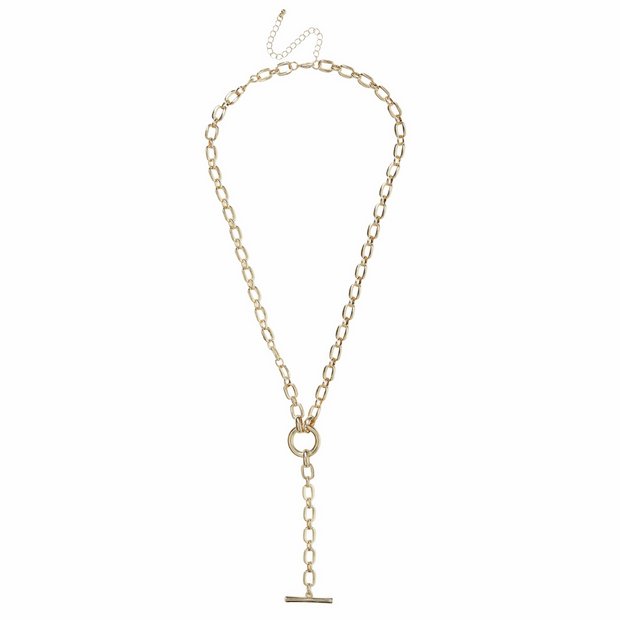 Liars & Lovers gold tone paperclip chain necklace 59cm (British brand)