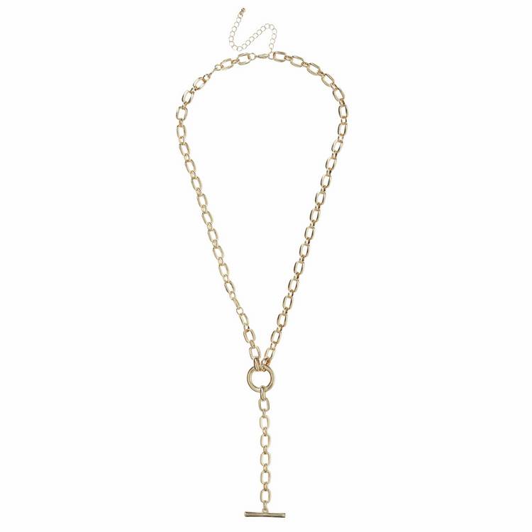 Liars & Lovers gold tone paperclip chain necklace 59cm (British brand)