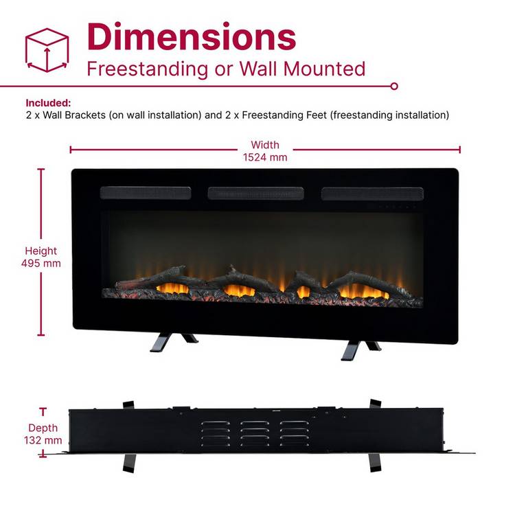 Dimplex Sierra 60-inch electric fire, UK version