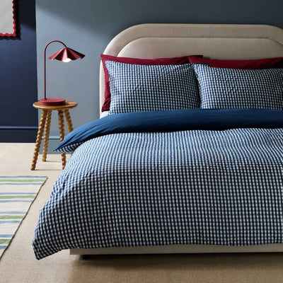Argos Habitat Gingham Seersucker Navy Bedding Set - Single- Buy online at McGrocer