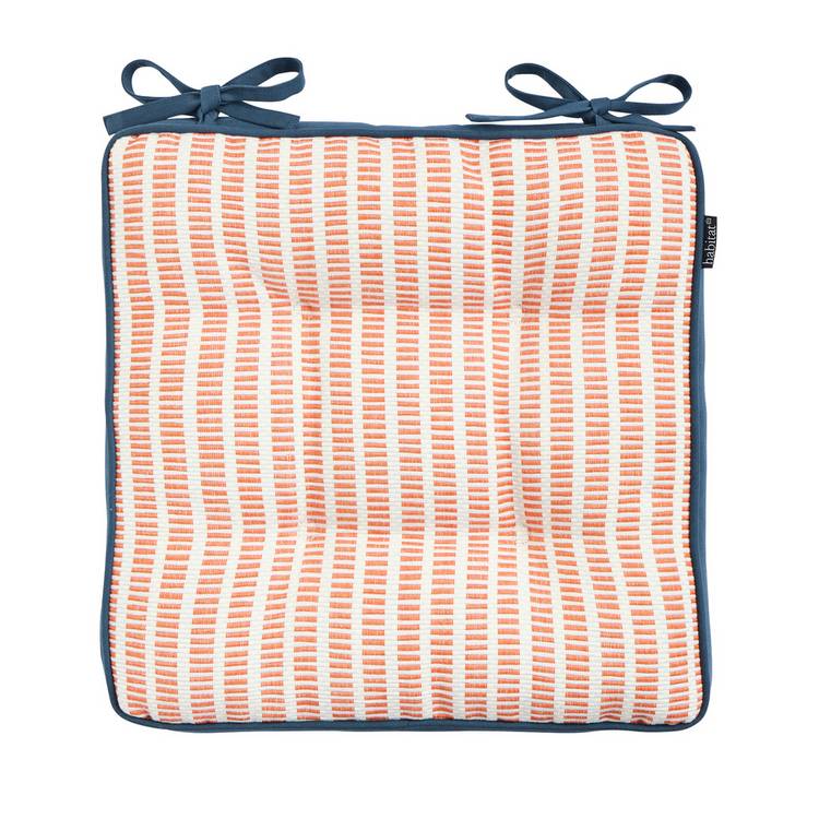 Habitat woven orange seat cushion set of 2 40x40cm - British product