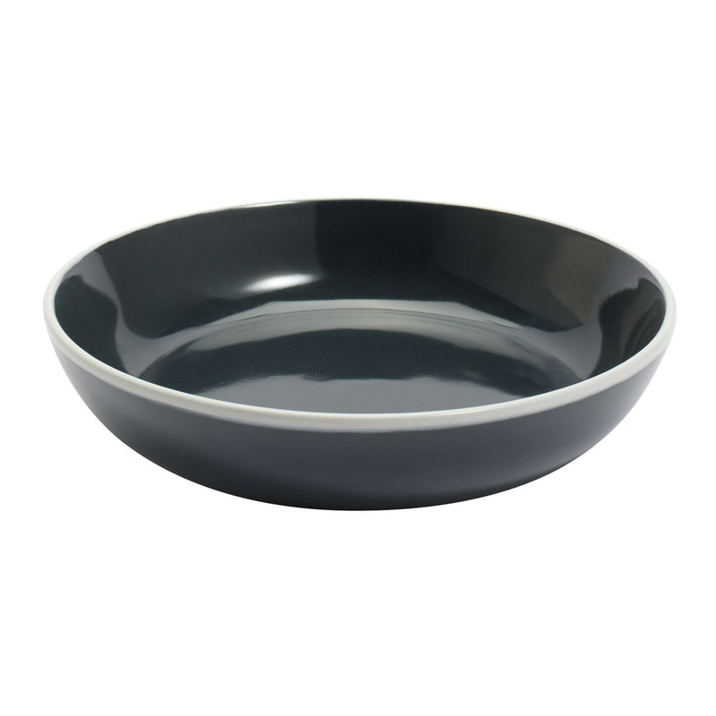 Argos Home pasta bowls set charcoal white rim, UK version