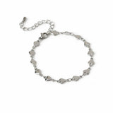 Freedom stainless steel silver tone heart bracelet 24cm (British brand)