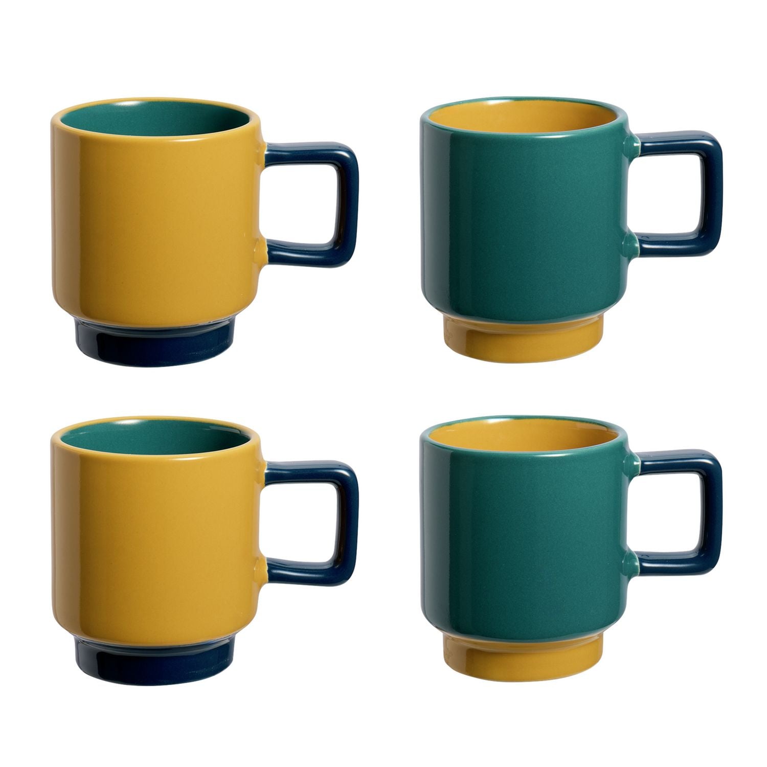 Habitat Colour Block Stacking Espresso Mugs set of 4, UK version