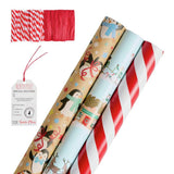 Argos Home Christmas wrapping paper set with 3 rolls and 6 tags, imported from the UK