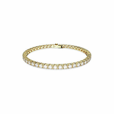 Argos Swarovski Gold Tone Plated Matrix Tennis Bracelet 16.5cm- Buy online at McGrocer