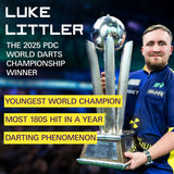 Luke Littler World Champion dartboard and surround, imported from the UK
