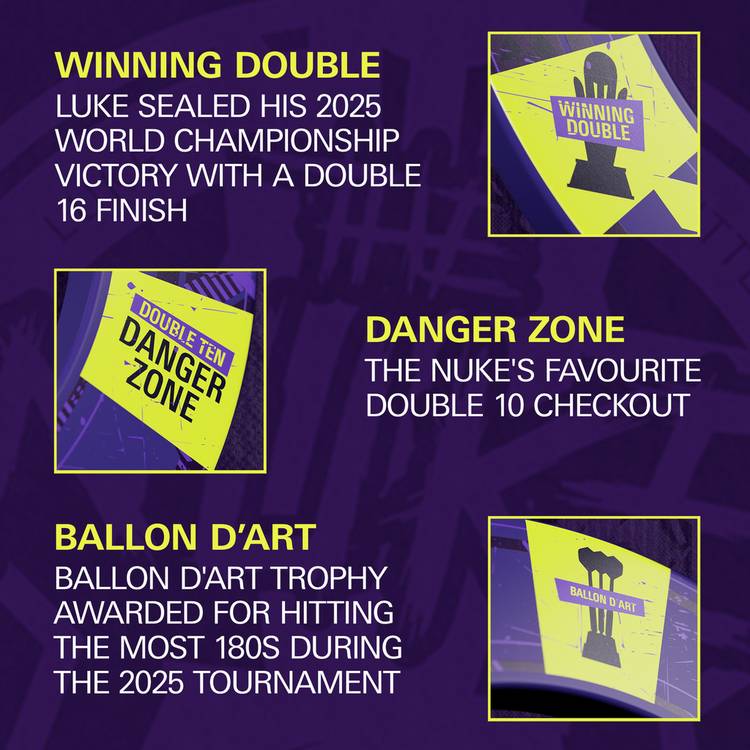 Luke Littler World Champion dartboard and surround, imported from the UK