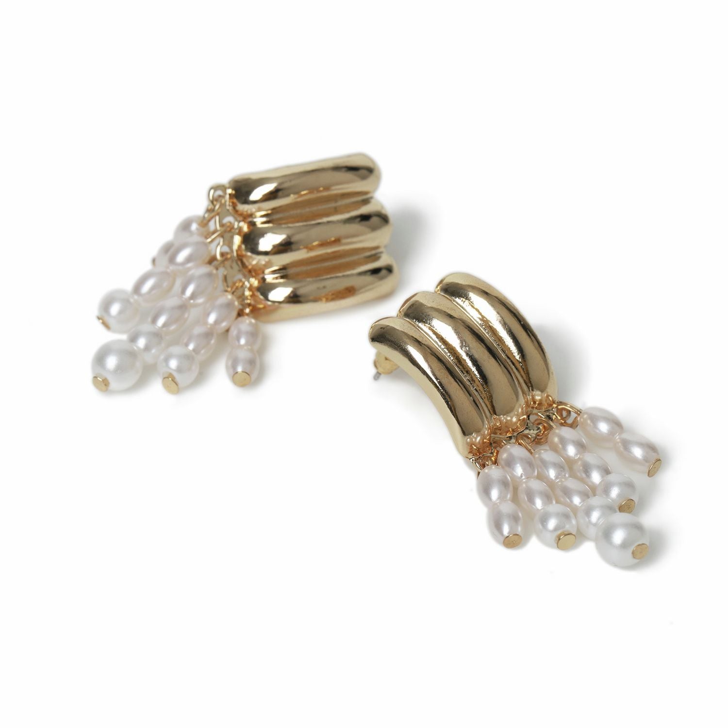 Freedom gold pearl waterfall drop earrings - British product