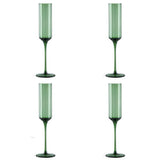 Habitat green ribbed champagne flute set (British brand)