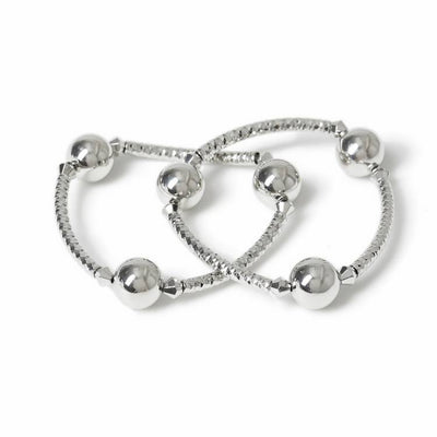 Argos Freedom Silver-tone 2 Pack Ball Stretch Bracelets- Buy online at McGrocer