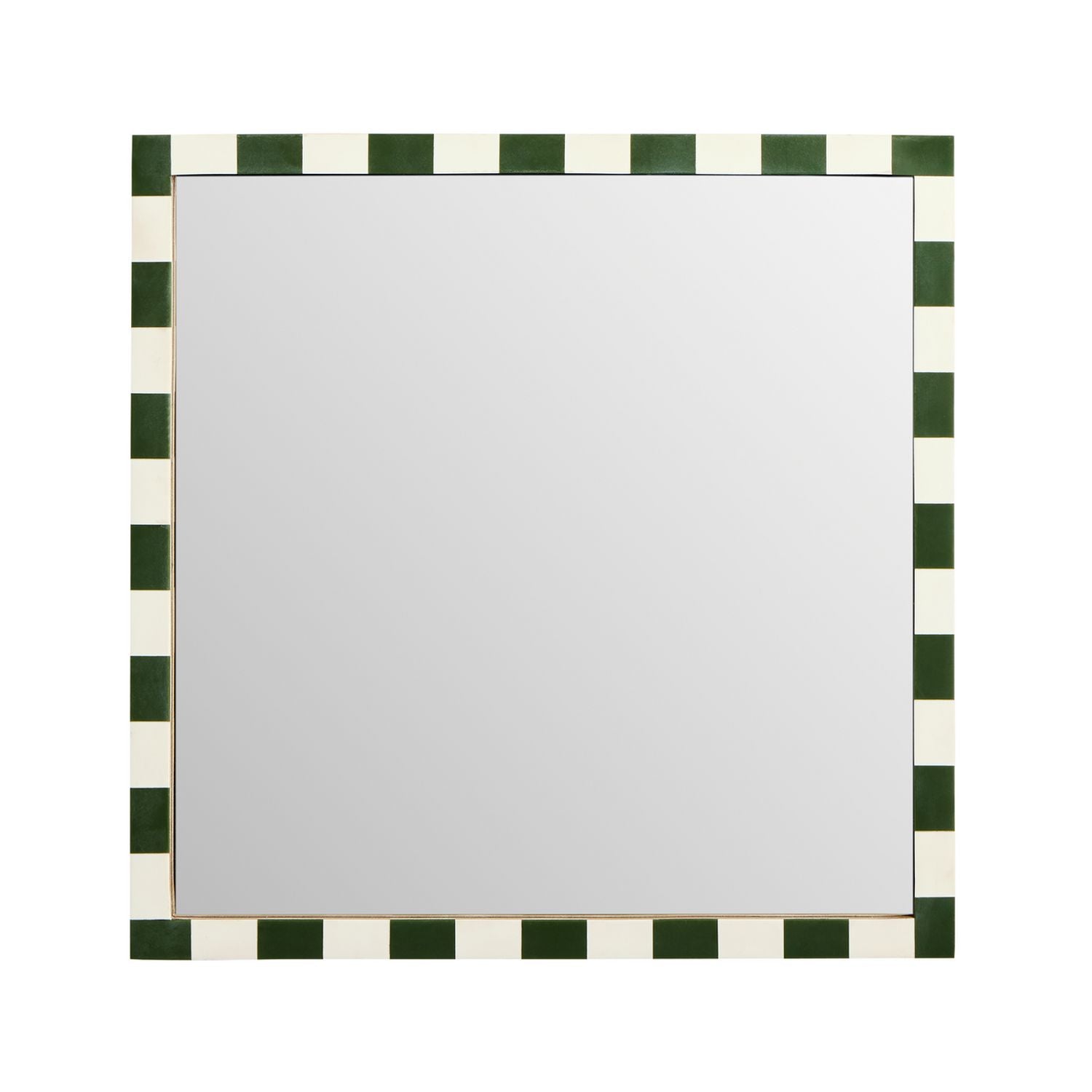 Habitat striped green resin wall mirror 51x51cm, imported from the UK