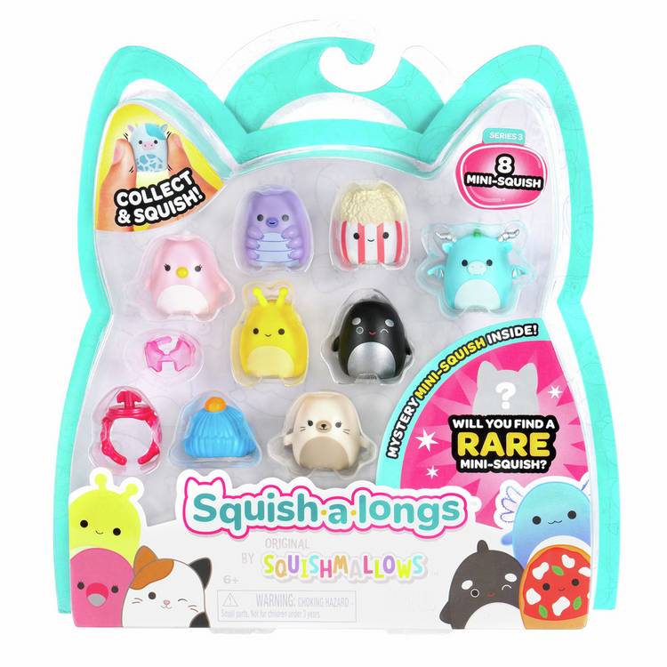 Squish-a-longs Squishmallows collectable 8-pack, imported from the UK