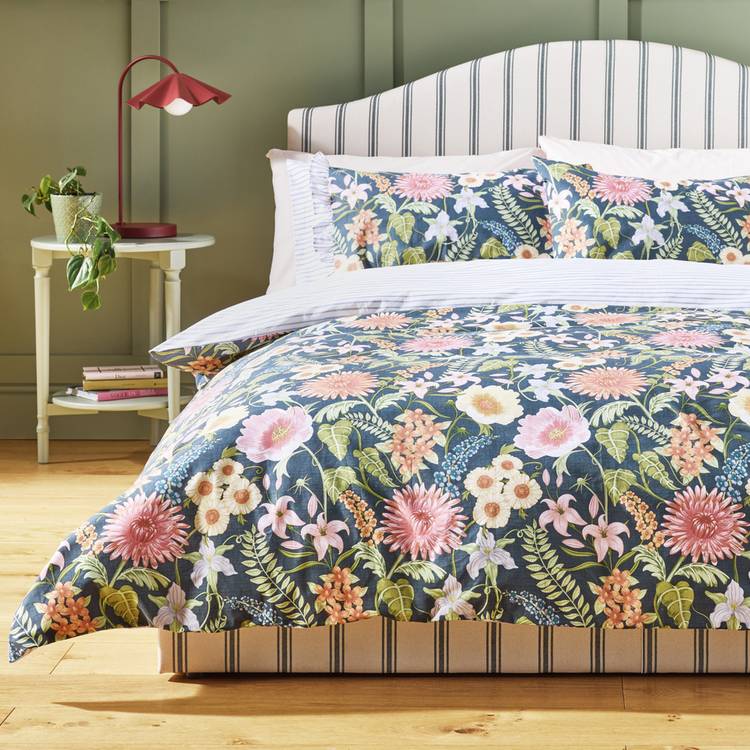 Argos Home Botanique Floral Blue Bedding Set Single - British product