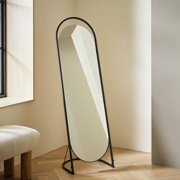 Habitat black metal frameless freestanding mirror 144cm, UK version