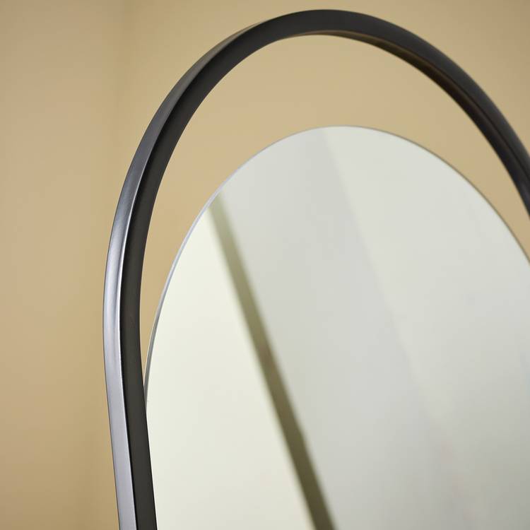 Habitat black metal frameless freestanding mirror 144cm, UK version