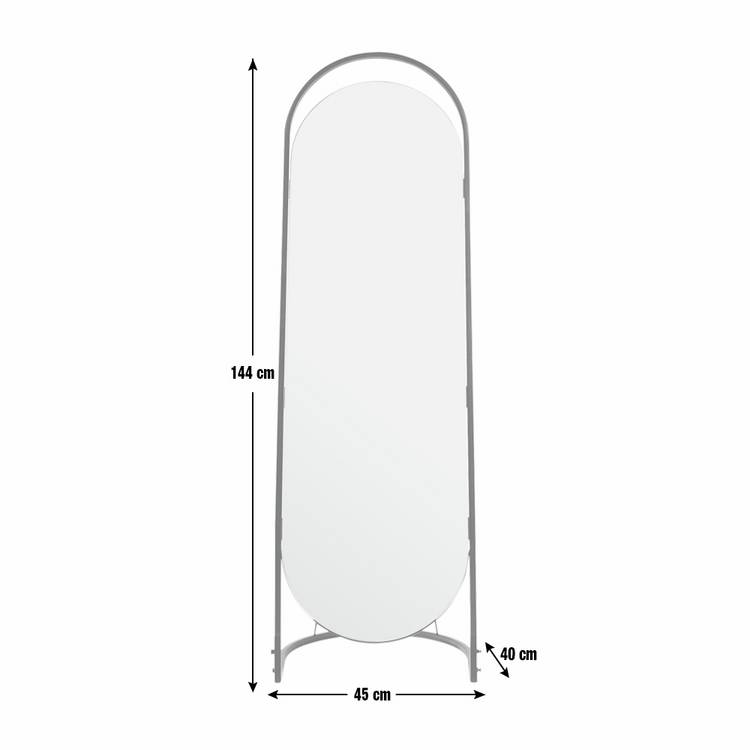 Habitat black metal frameless freestanding mirror 144cm, UK version