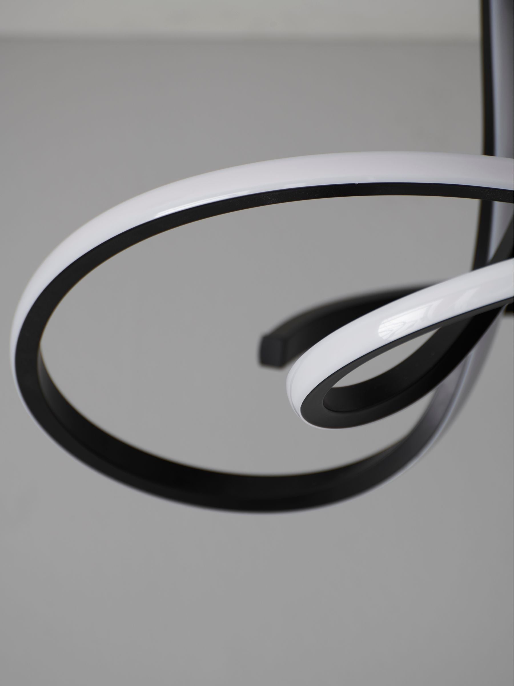 Black sculptural LED flush ceiling light - British product