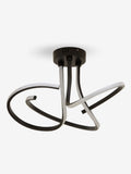 Black sculptural LED flush ceiling light - British product