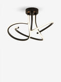 Black sculptural LED flush ceiling light - British product