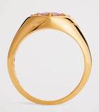 Suzanne Kalan rose gold pink sapphire diamond signet ring size 6 (British brand)