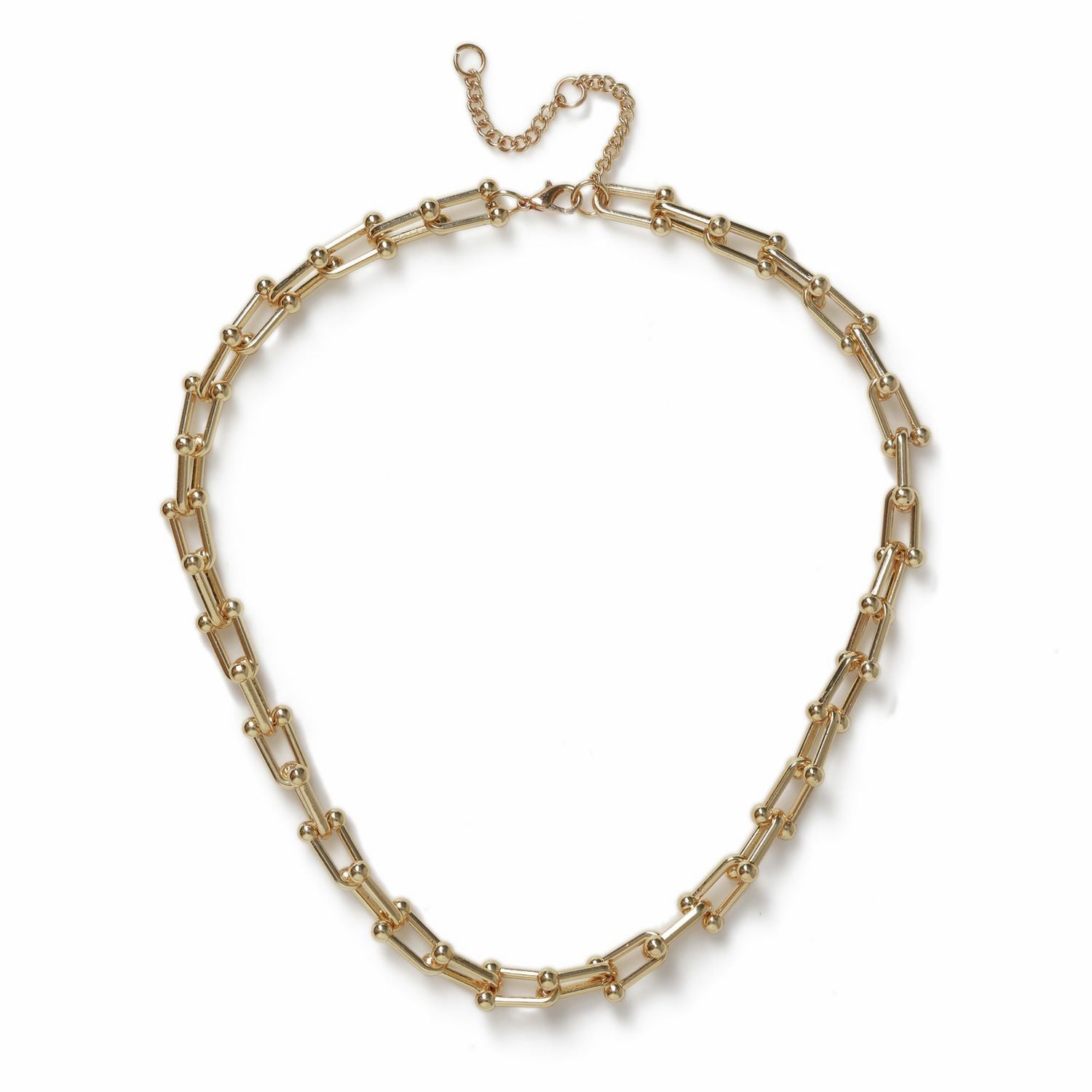 Revere gold tone ball link chain necklace (British brand)