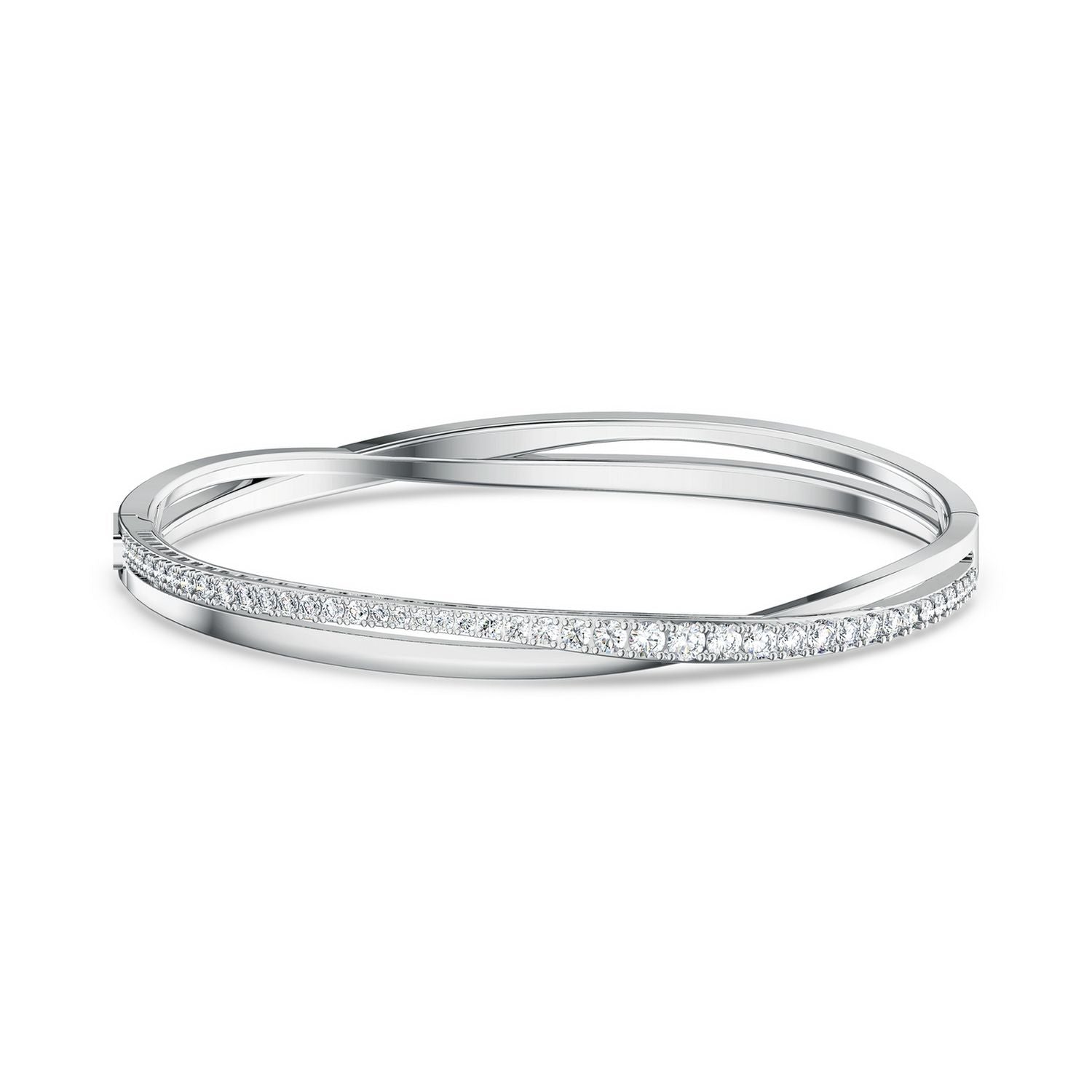 Swarovski rhodium plated crystal bangle (British brand)