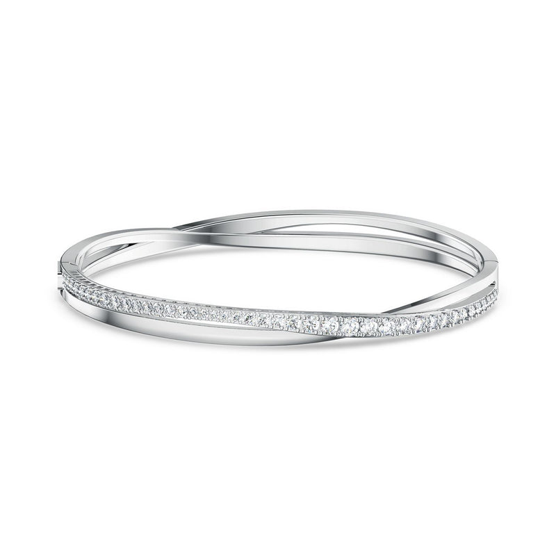 Swarovski rhodium plated crystal bangle (British brand)