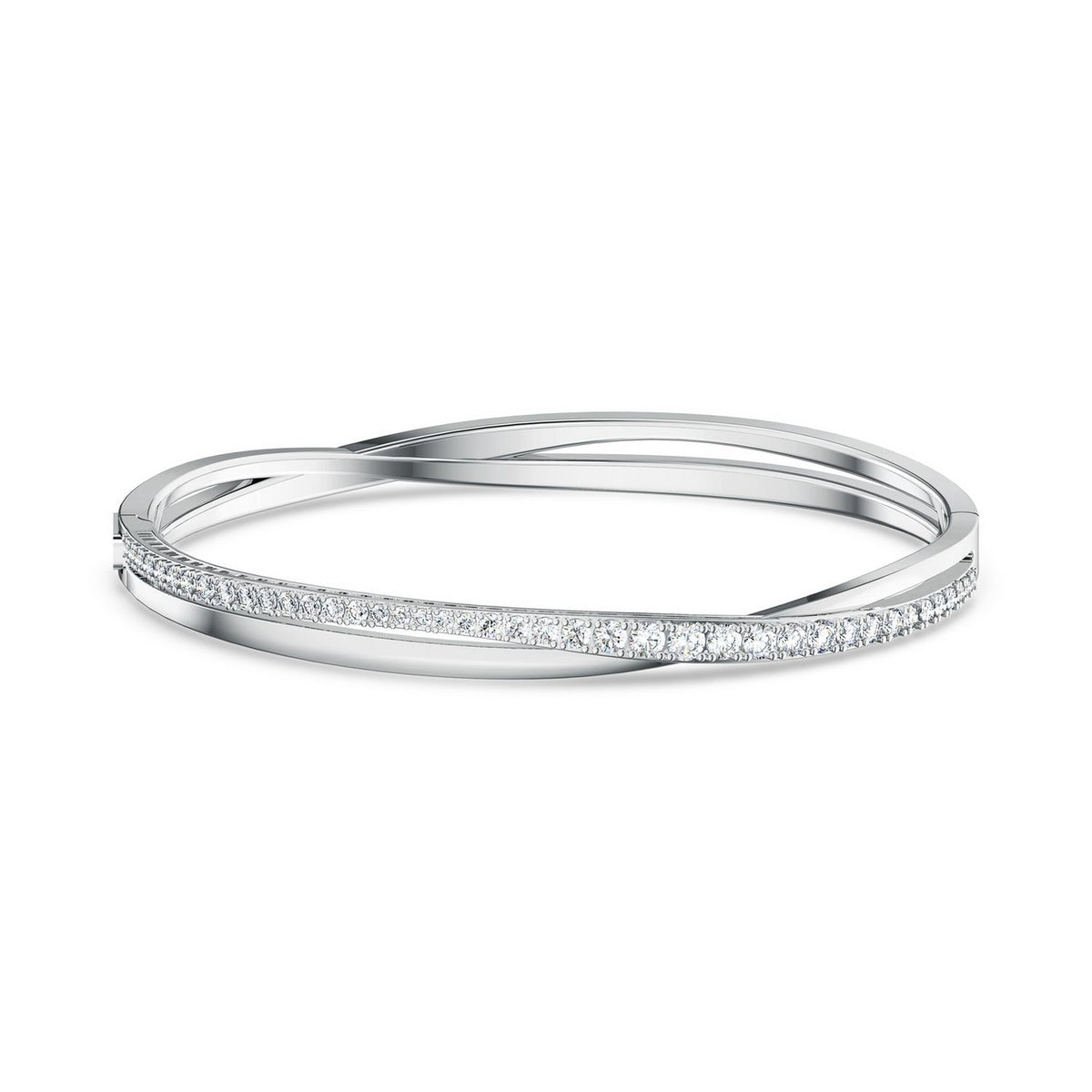 Swarovski rhodium plated crystal bangle (British brand)