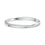 Swarovski rhodium plated crystal bangle (British brand)