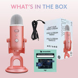Logitech Blue Yeti Sweet Pink USB microphone (British brand)