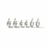 Freedom silver crystal hoop earring set 15mm, imported from the UK