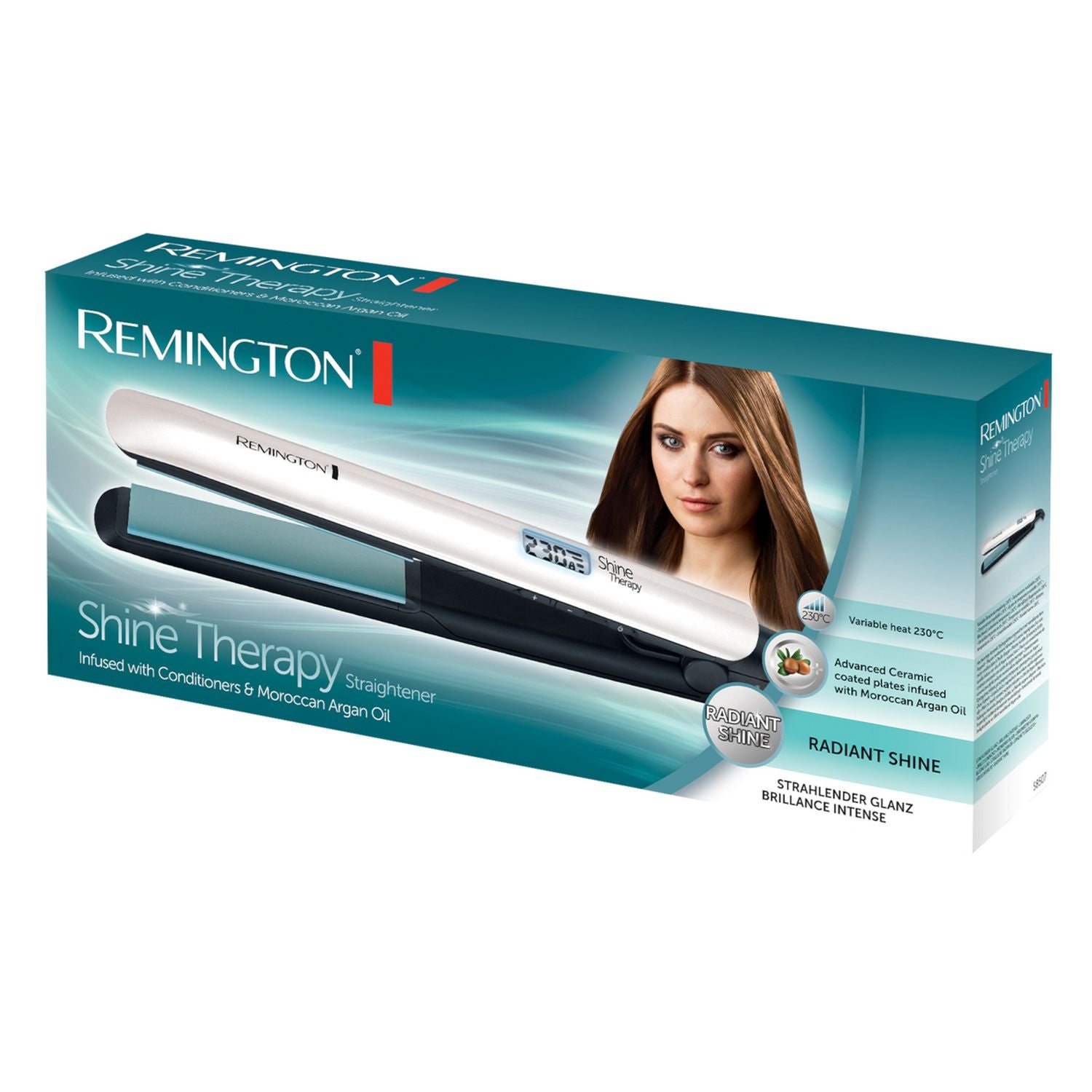 Remington Shine Therapy hair straightener - British brand