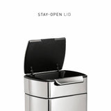 Simplehuman touch-bar kitchen bin 30 litre stainless steel - British product