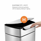 Simplehuman touch-bar kitchen bin 30 litre stainless steel - British product
